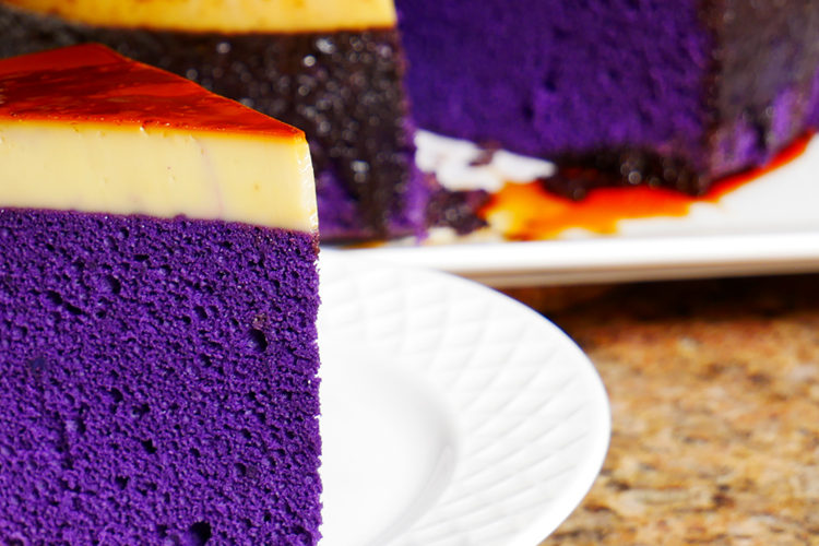 ube flan leche filipino custard yam